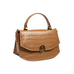 Bolso de mano para mujer 023g croco marrón