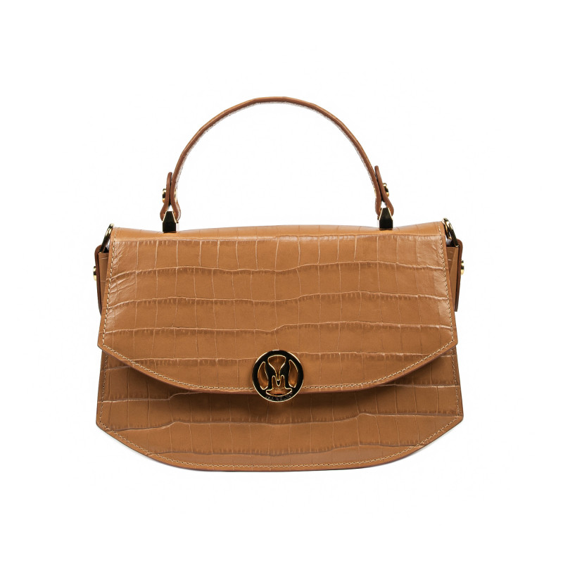 Bolso de mano para mujer 023g croco marrón