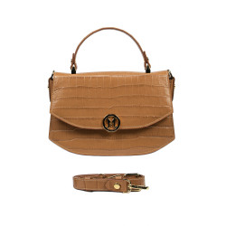 Bolso de mano para mujer 023g croco marrón