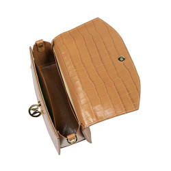 Bolso de mano para mujer 023g croco marrón