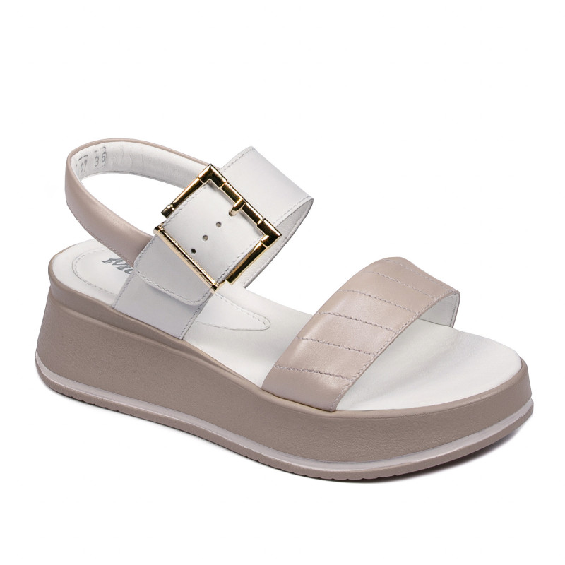 Sandalias de mujer 5107 beige nácar combinado