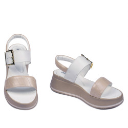 Sandalias de mujer 5107 beige nácar combinado