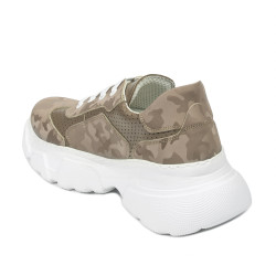 Zapatillas deportivas de mujer 6053 camuflaje combinado capuchino
