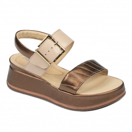 Sandalias de mujer 5107 cobrizo combinado