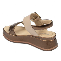 Sandalias de mujer 5107 cobrizo combinado