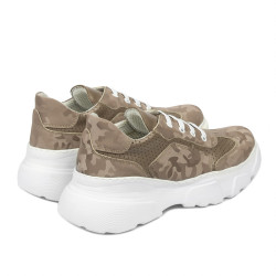 Zapatillas deportivas de mujer 6053 camuflaje combinado capuchino