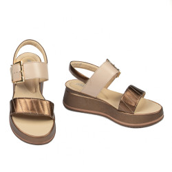 Sandalias de mujer 5107 cobrizo combinado