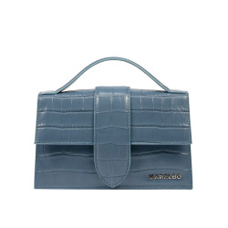 Bolso de mujer de hombro 028g 01 croco azul