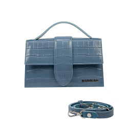 Bolso de mujer de hombro 028g 01 croco azul