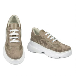 Zapatillas deportivas de mujer 6053 camuflaje combinado capuchino