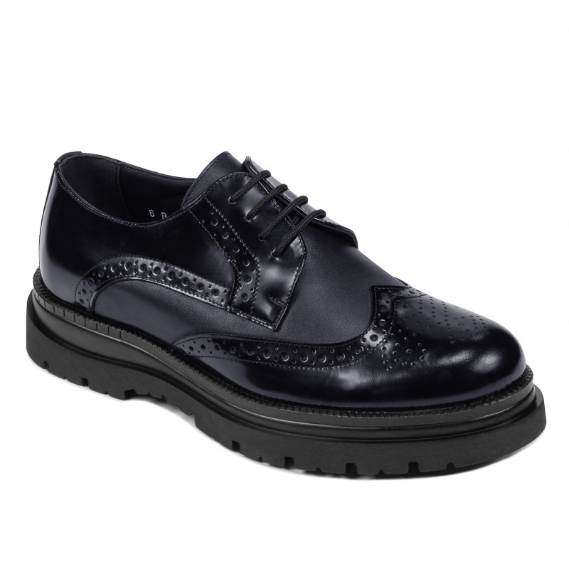 Zapatos elegantes para hombre 972 charol índigo combinado