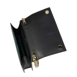 Bolso de mujer de hombro 029g croco charol negro