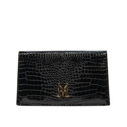 Bolso de mujer de hombro 029g croco charol negro