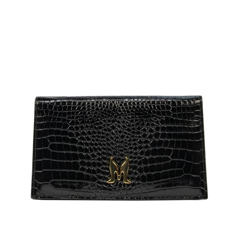 Bolso de mujer de hombro 029g croco charol negro