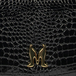 Bolso de mujer de hombro 029g croco charol negro