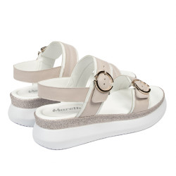 Sandalias de mujer 5106 blanco + marfil