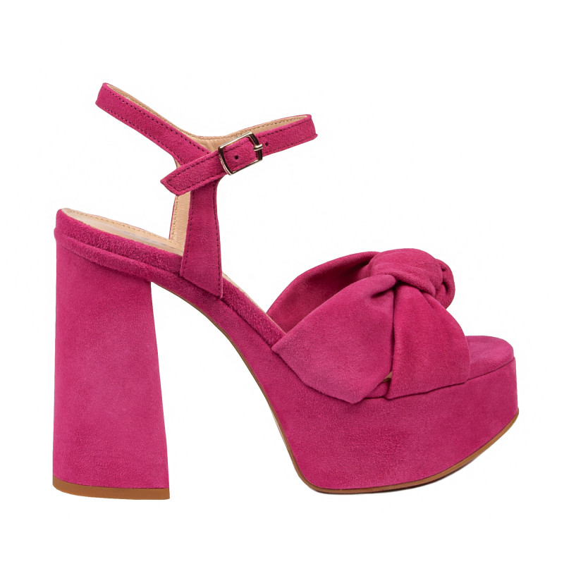 Sandalias de mujer 1310 rosa terciopelo 01