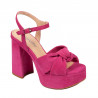 Sandalias de mujer 1310 rosa terciopelo 01