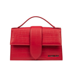 Bolso de mujer de hombro 028g 01 croco rojo