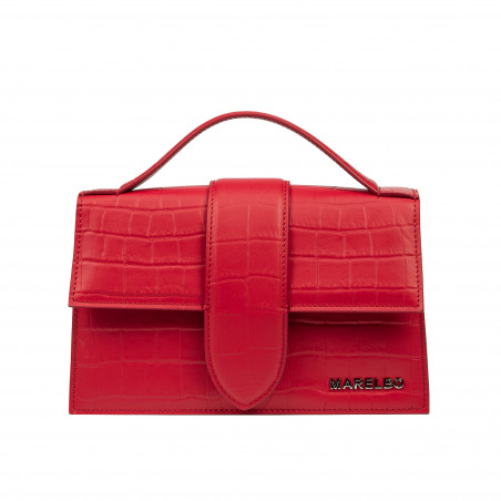 Bolso de mujer de hombro 028g 01 croco rojo
