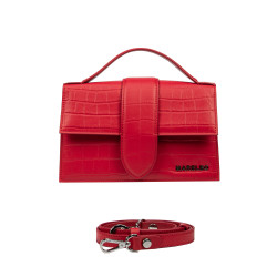 Bolso de mujer de hombro 028g 01 croco rojo