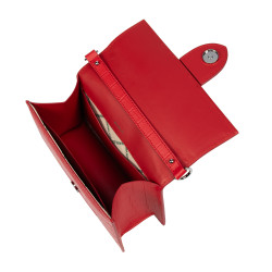 Bolso de mujer de hombro 028g 01 croco rojo
