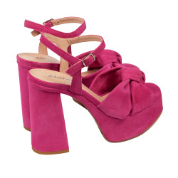 Sandalias de mujer 1310 rosa terciopelo 01