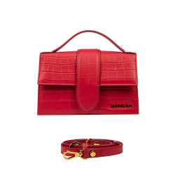 Bolso de hombro para mujer 028g croco rojo