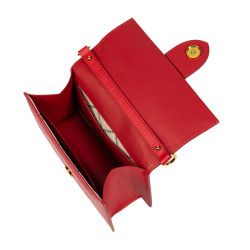 Bolso de hombro para mujer 028g croco rojo