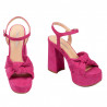 Sandalias de mujer 1310 rosa terciopelo 01