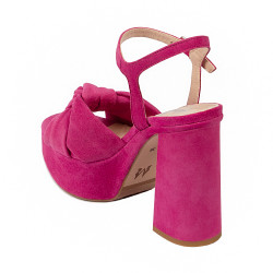 Sandalias de mujer 1310 rosa terciopelo 01
