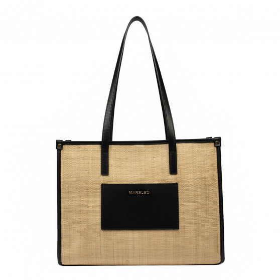 Bolso de playa para mujer 031g rafia combinada