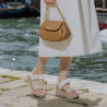 Sandalias de mujer 5107 beige nácar combinado