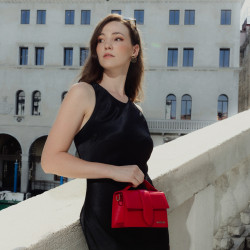 Bolso de mujer de hombro 028g 01 croco rojo