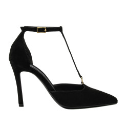 Zapatos elegantes mujer 1323 negro terciopelo