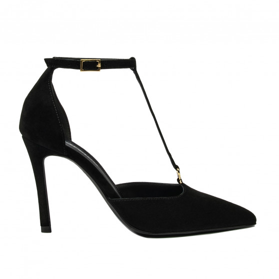 Zapatos elegantes mujer 1323 negro terciopelo