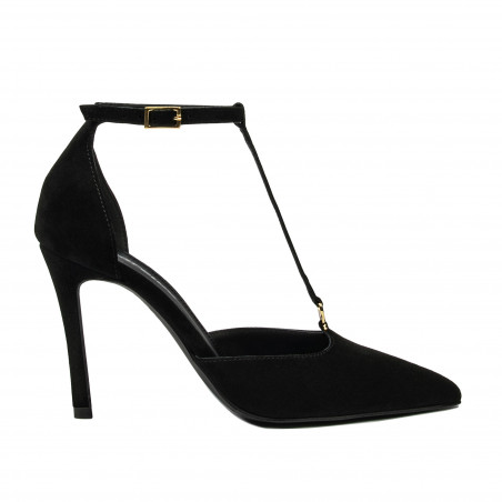 Zapatos elegantes mujer 1323 negro terciopelo