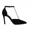 Zapatos elegantes mujer 1323 negro terciopelo