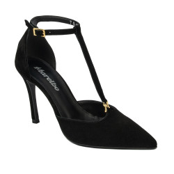 Zapatos elegantes mujer 1323 negro terciopelo