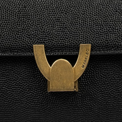 Bolso de hombro para mujer 032g negro caviar