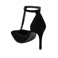 Zapatos elegantes mujer 1323 negro terciopelo