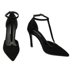 Zapatos elegantes mujer 1323 negro terciopelo