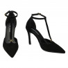 Zapatos elegantes mujer 1323 negro terciopelo