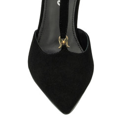 Zapatos elegantes mujer 1323 negro terciopelo