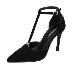 Zapatos elegantes mujer 1323 negro terciopelo