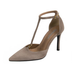 Zapatos elegantes de mujer 1323 arena de terciopelo