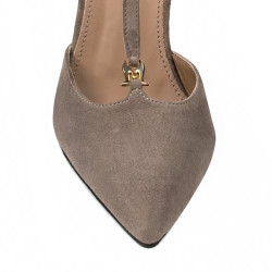 Zapatos elegantes de mujer 1323 arena de terciopelo