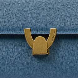 Bolso de mujer de hombro 032g azul caviar