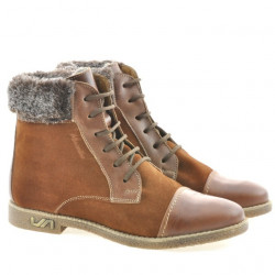 Botines de mujer 3281 marrón combinado