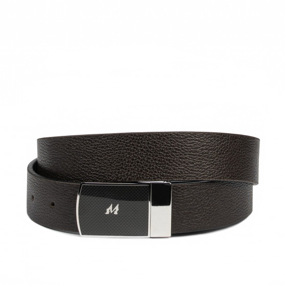 Cinturón hombre 62b bicolor negro biz+biz marrón